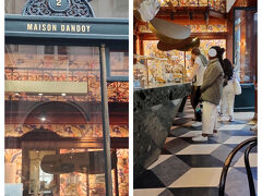 ここでベルギーワッフルを食べようと思っていたので「Maison Dandoy」に並びました。それほどは待ちませんでした。テラスにするか中にするかを聞かれ、中にしました。