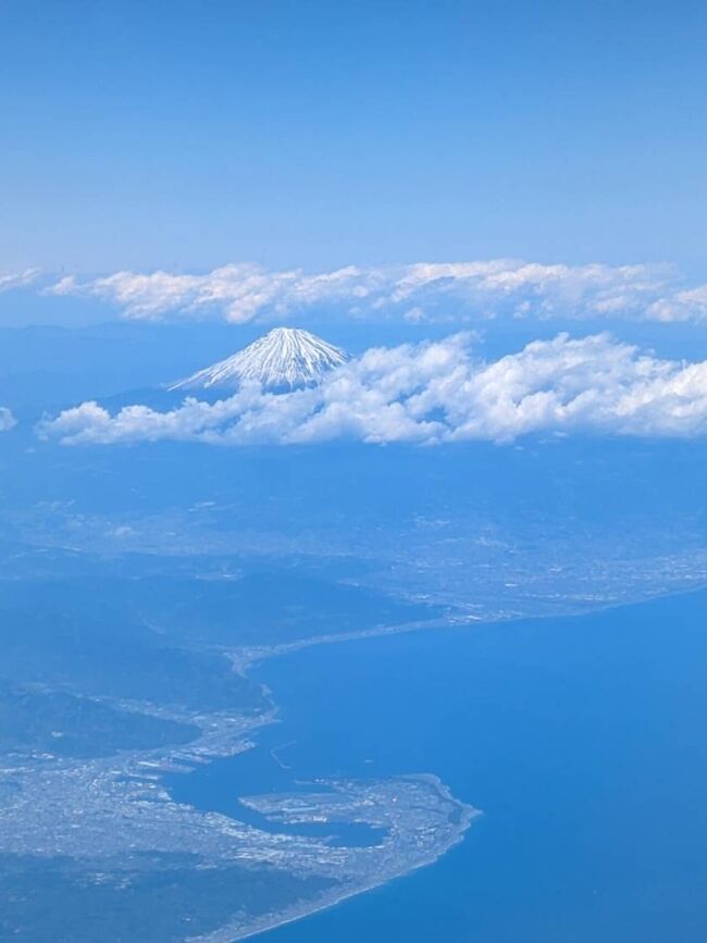 この日は天気も良く、飛行途中で綺麗な富士山がはっきり見えました。