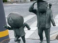 食後に水木しげるロードを散策します。こちらは水木しげる先生と鬼太郎