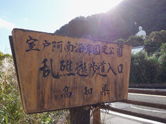 さて遊歩道の終点の室戸青年大師像へ。
向こうに白い大きな像が見えてます。