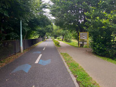 まっすぐに伸びているいて周りに緑がたくさんあります