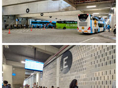 カンパニャン・バスターミナル。略称がTIC（Terminal Intermodal de Campanha)なのがわかりにくい。2022年に完成したばかりで、カンパニャン駅の東側に隣接しています。プラットフォームは壁や天井に大きなアルファベットで表示されており、わかりやすいです。