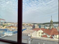 プラハの大型ホテル、クラリオンコングレスからの朝の景色