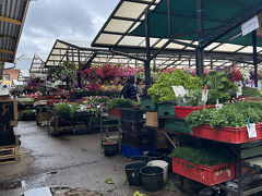 中央市場は朝早くからやっているので、最後のお菓子を買いに来ました。10時前だと、観光客よりも地元の人が多いようです。
建物の裏側に花の市場がありました。買う人は大量に買うんですね