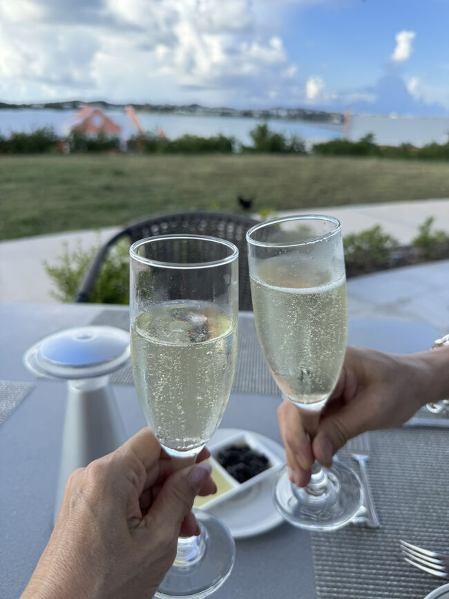 かんぱーい。<br />ワインやスパークリングも一律グラス12ドルと良心的