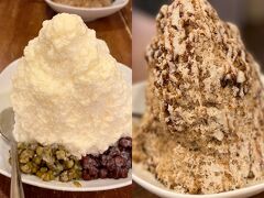 定番のマンゴーかき氷も美味しいですが、右の仙草かき氷は那智黒飴のような味が何となく懐かしくて好きだし、左の豆乳金時かき氷は豆花のようで好きです。