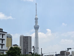 この日は暑くて7月上旬にも関わらず35度越え・・スカイツリーもなんかかすんで見える。