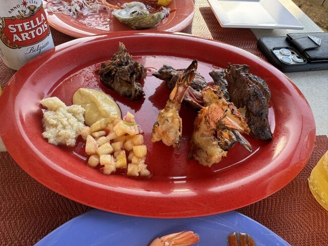 お肉は日本で頂くお肉とは違うけど海老はかなり美味でした。