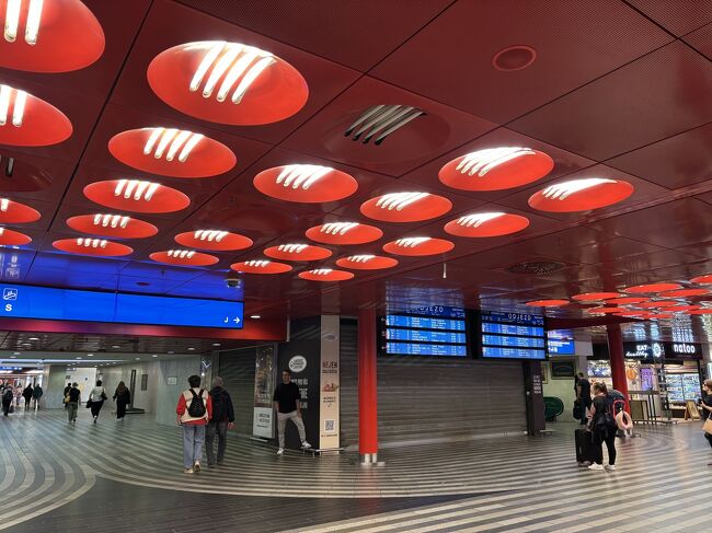 プラハ駅に到着。とても大きな駅なので迷いそう…<br />翌日に乗車するプラットホームを確認。<br /><br />大きな電光掲示板があるので大丈夫でしょう。