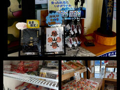 リニア見学センターからスグ、今が旬の桃や桔梗信玄餅アイス・お惣菜などを販売する直売所やレストラン、観光案内所がある「道の駅つる」

観光案内所で勝山城の御城印を見つけたダンナさんは大喜び。 
マンホールカードの配布は 残念ながら一時停止中。