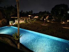 部屋の下にはプール。
プールは2ヵ所ありました。
眺めながら長い１日終わり。
明日はチャーターで観光します。