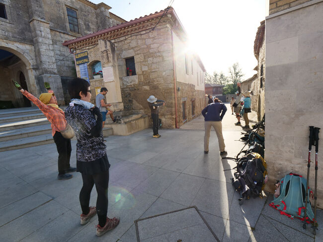 恒例のストレッチ