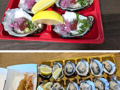 【南メルボルン市場】は、サウスバンクの南。
（CBDから行きやすいのは クイーン・ビクトリア・マーケットですけど・・）
メルボルンで美味しいカキを食べなくちゃ。
このように上の殻を外した形で山のように売られています。
コスパよく沢山食べられるのはレモンとオイスター
日本にあるようなエビフライを買ったら、全く別物でした。これはダメ。