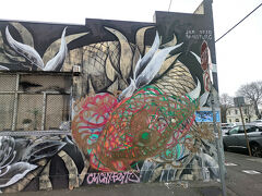 【ストリートアート】
フィッツロイのストリートアート
ホイザーレーンのようにかたまってあるのでなく、自由にバラバラとみられます。誰が描くんでしょう？？落書きでなく芸術。