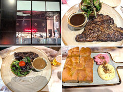【Steakhouse Grill 66 CBD】
メルボルンリッツの近くでオージービーフを食べねば、と探した店。
やや手ごろな値段です。パンは付かないので、フォカッチャを注文。
Ｔボーンステーキとポーターハウスステーキ。ポーターハウスの方が食べやすい。
ソース選びが難しいです。
味は。。美味しいけど、もっと美味しい店があるのでは・・フィジーのステーキの方が美味しいです。