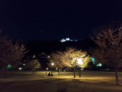 ホテルへ戻る途中、再度、城山公園を通りかかると、
こんな所で話しこむ女子学生3人。
けっこう暗いけれど、この辺りの治安は良いのかしら？
なんだか心配になってしまいました。