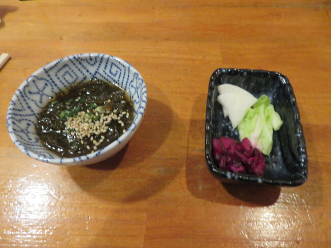 お通し<br />もずくがさっぱりしてて、まいう～<br />猛暑で火照った体を冷やしてくれます