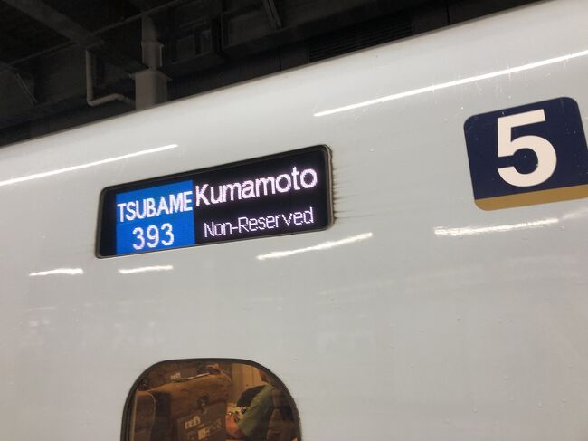 14:00 博多発 つばめ393号 熊本行き<br />つばめ393号というのは臨時列車で、時刻表には載っていません。後から少し調べた限りでは、繁忙期に前もって予定して増発するような臨時列車は、こういう番号にはならないようです。<br />イレギュラーな1日だったことを象徴しているということで、この列車を表紙にしました。