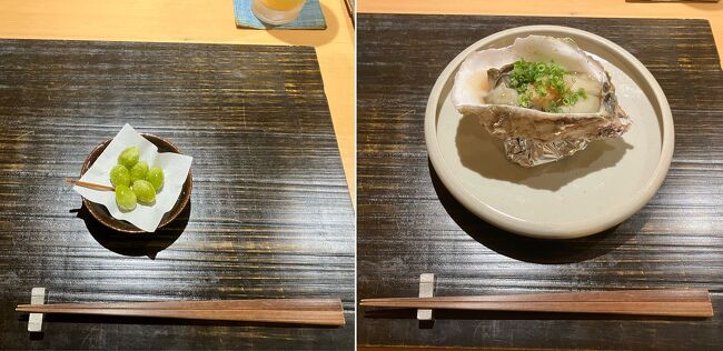 蘇月<br />4回目です。<br />お通しは銀杏の素揚げ。<br />宮崎産の岩牡蠣。これは夏の味ですね。<br />※撮影、掲載は許可をいただきました