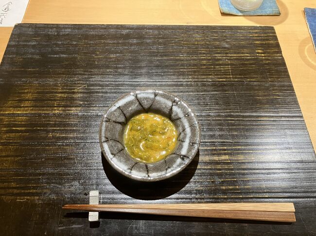 しゃく味噌<br />しゃくの塩辛のようなもの。のけぞるほどおいしい。香りと旨みが押し寄せてくる。日本酒がこれでグラス一杯なくなりました。しゃくは鮮度の関係で地域外には来ません。これを食べることを目的に熊本に来てもいいと思うほどでした。