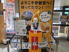 悟空の餃子を受け取って宇都宮駅に来ました
宇都宮駅にも新しい餃子犬のモニュメントです