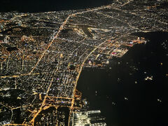 高度がどんどん下がり、夜景が見え始めたらもうすぐだ。

マニラ湾をぐるっと旋回し、定刻よりも少し早くニノイ・アキノ国際空港に到着です。