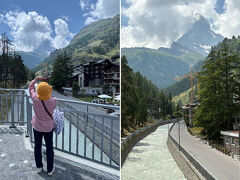 通称「日本人橋」から、マッターホルンの写真を撮る私を撮る夫。（笑）