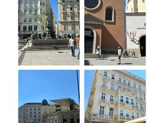 ノイヤーマルクト広場、カプツィーナ教会、カフェモーツァルトなどの前を通って歩きます