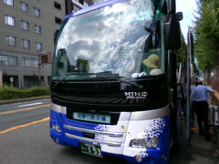 名古屋駅からは無料の送迎バス　竹原交通さんにお世話になりました