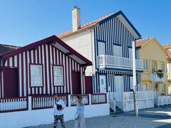 ポルトでランチを食べた後は約１時間バスに乗ってストライプ模様の家が並ぶコスタ・ノヴァへ。
海岸沿いに赤・青・黄色などストライプやボーダーに塗られたカラフルな家が並んでいるかわいい街です。