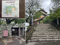 その後『高島城』ここも初めて訪れます

駐車場から石垣をくぐり、階段上って天守前に出ました