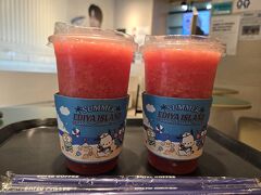 スイカジュース！
シロップなしのスイカジュース。
美味しい。
この夏の韓国はどこでも
サンリオコラボ。