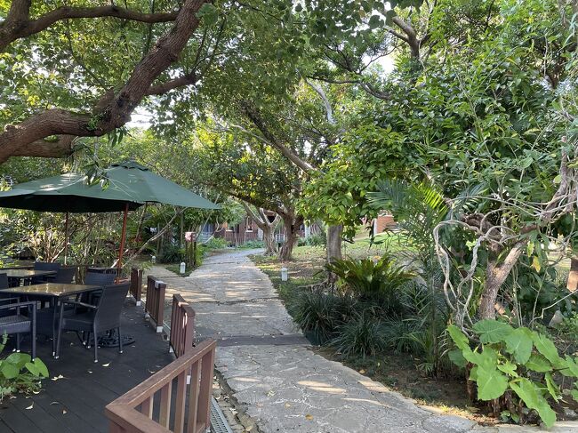 食後はレストランの周りを散策します