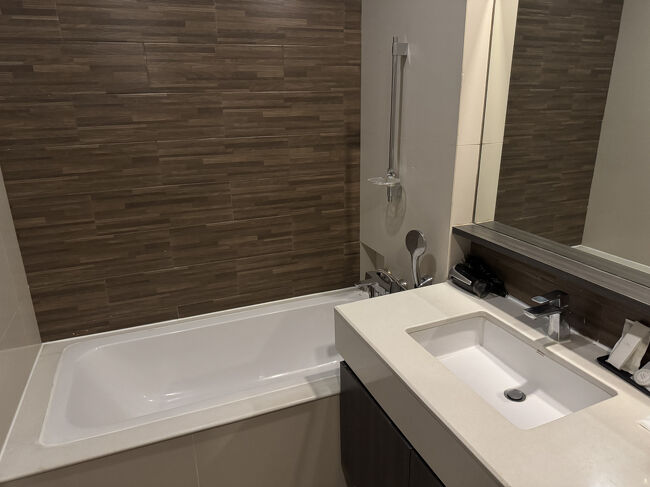 反対側にはバスタブがありました。