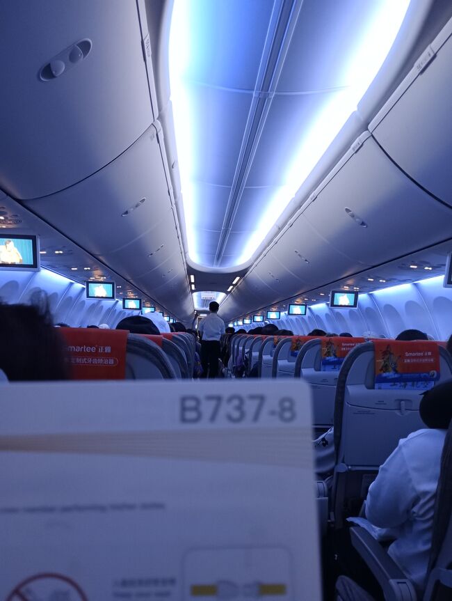 上海→バンコクの便はボーイング737-8。<br />こちらも新しく綺麗な機材ですが先ほどの成田からのA321と比べるとシートのピッチが狭い。窮屈なフライトとなりました。<br /><br />※最近導入されたタイデジタル到着カード（TDAC）登録方法について<br />偽サイトが沢山出現しています。私も今回危なく引っかかるところでした。<br />TDACは無料ですので最後の方でカード番号の入力を求めてきたらそのサイトは偽サイトです。本物は下記のURLを貼っておきます。末尾が.go.thと言うのが正しいサイトです。.comとか .chとか .co.jpとかは全て偽物です。<br />https://tdac.immigration.go.th/
