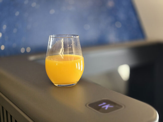 いつものように～オレンジジュースをいただきます。