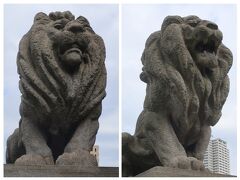 狛犬みたいにライオンがいる、と思ったら、「あ・うん」だ～
この先に天満宮があるから？
狛ライオンしてたのね