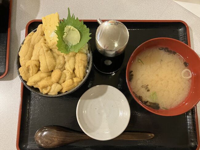 ウニ丼の小を注文。ご飯は酢飯です。まったく臭みがなくてまろやかで美味しかったです。