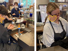 昨年末に強羅公園のクラフトハウスで、夫と娘は吹きガラスのグラスを作ったのだが、相方はその話をした時に、ドイツでも似たような体験ができる所はないか、と探し回っていた。見つからなかったようなので、「クラフトハウスの体験、する？」と聞いたら、相方家族全員が乗り気。
吹きガラスではなく、トンボ玉でアクセサリーを作る方をやったのだが、とんでもなく真剣（笑）
