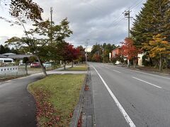 新軽井沢にある、大賀記念ホール前の紅葉を愛でながら、旧軽井沢方面へ向かいます。