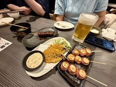 味噌串カツ、アジフライ、うずらベーコン、とか