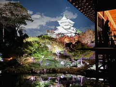 池に木々が映ってお城が映えます