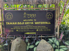 食事の後は、この旅最大と言うか唯一の目的ともいえる。
Beji Griya Park Waterfall Templeに沐浴に向かいます。
ここは、通常のお寺の沐浴とは違います。
ホームページのURNを入れておきますので気になる人は確認して下さい。
入場料は３０万ルピアだったかな。

https://griyabejiwaterfallbali.com/