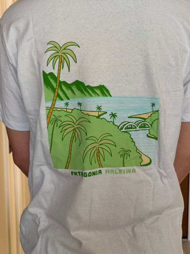 パタゴニアのTシャツの背中はこちらのプリントが入ってます。