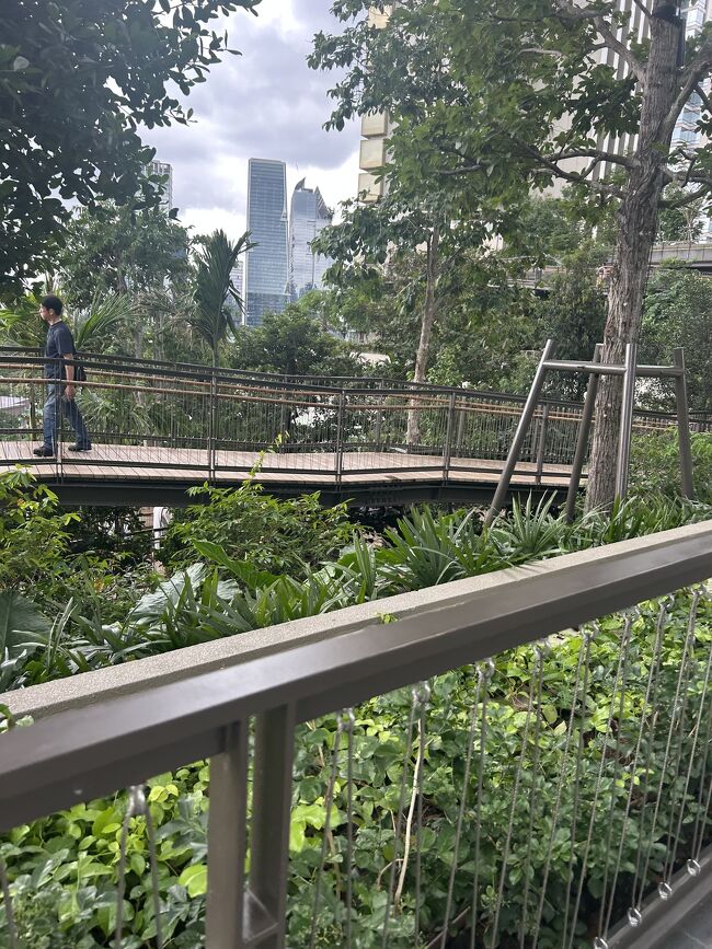 庭園を歩いて降りて行きます。