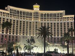 ベラージオの噴水ショーを眺めながら。