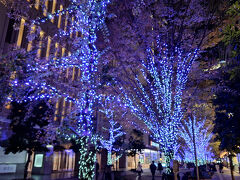 日比谷シャンテ近くのイルミネーションを観に行きました。
日比谷仲通りのイルミネーション
時間ごとにイルミネーションの色が変化しました。