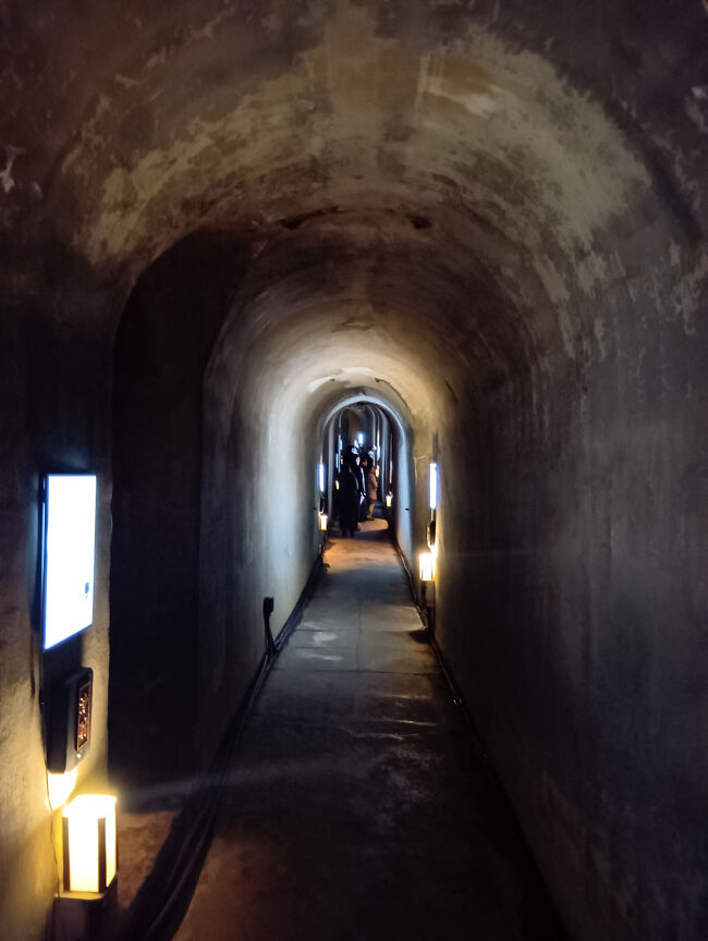 凄い長い洞窟です。これも想定外です。左右に数mごとに石仏が飾られています。