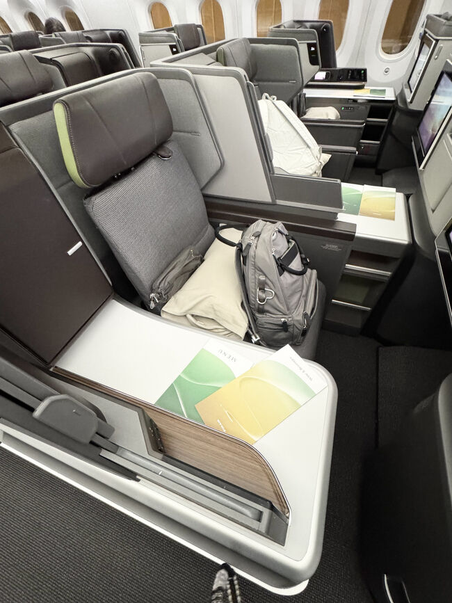 今回はエバー航空のビジネス<br />プレミアムローレルクラスと言うらしい<br /><br />姉のマイル使わせてもらいました<br />ありがと～