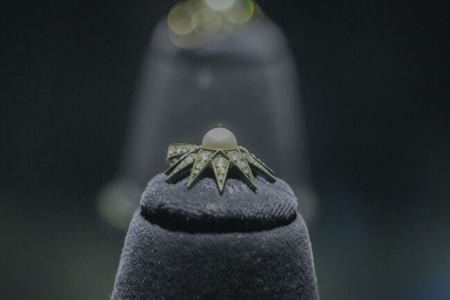 シシィスターに真珠の付いたジュエリー